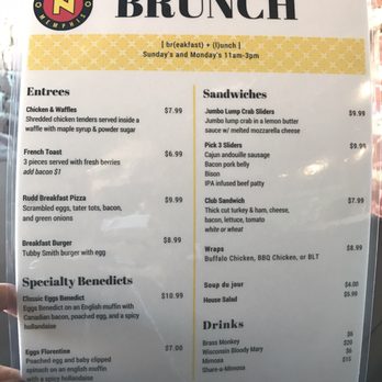 Newby's - Sunday brunch menu. - Bars Near Me - Memphis, Tennessee