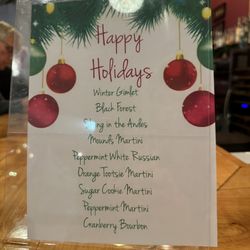 Salut Wine Bar - Drink menu for the holidays