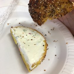 New York Bagelry - Super egg with vegetable cream cheese. BEST is Berks and Chester County!