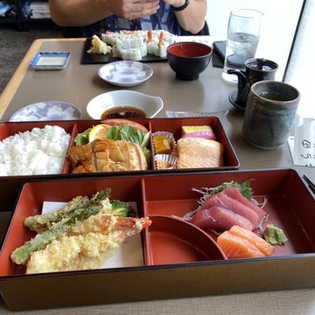 Murata Restaurant - Makunouchi Bento (tempura, sashimi, chicken teriyaki, salmon, + a few little goodies) - Japanese Near Me - Portland, Oregon Murata Restaurant - Makunouchi Bento (tempura, sashimi, chicken teriyaki, salmon, + a few little goodies) - Japanese Near Me - Portland, Oregon