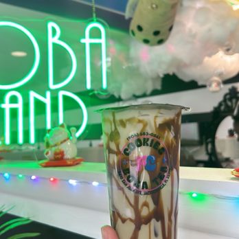 First Coast Cookies - It's just matcha with brown sugar boba and tiger syrup. In front of boba making stand!! - Bakeries Near Me - Jacksonville, Florida First Coast Cookies - It's just matcha with brown sugar boba and tiger syrup. In front of boba making stand!! - Bakeries Near Me - Jacksonville, Florida