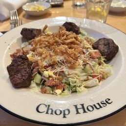 Chopped salad with tenderloin
