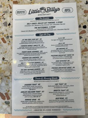 Menu photo 2 Little Billy's Newport Beach, CA