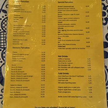 Pannenkoekenhuis Upstairs - Menu from November 2024 - Creperies Near Me - Amsterdam, New Hampshire