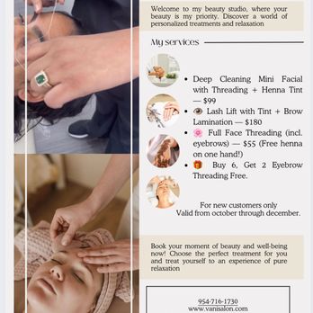 Threading and Facials by Vani - Eyebrow Services Near Me - Coconut Creek, Florida Threading and Facials by Vani - Eyebrow Services Near Me - Coconut Creek, Florida