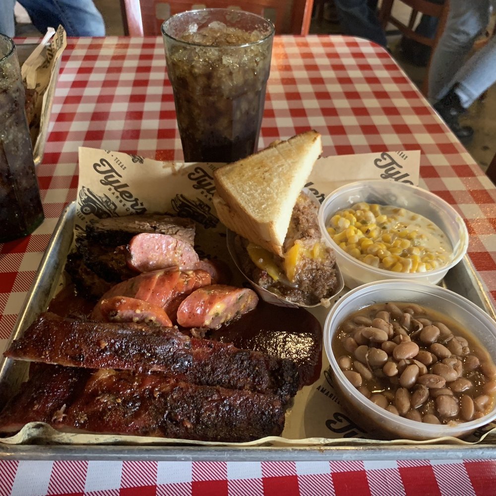 Tyler's Barbeque - 3 meat combo, fork tender with fantastic flavor. - Barbeque Near Me - Amarillo, Texas