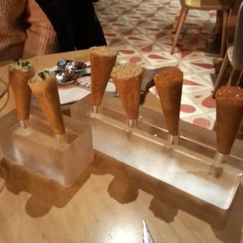 Jaleo - Savory cones- tuna, salmon+roe, cheese+quince - Spanish Near Me - Washington, DC, District of Columbia