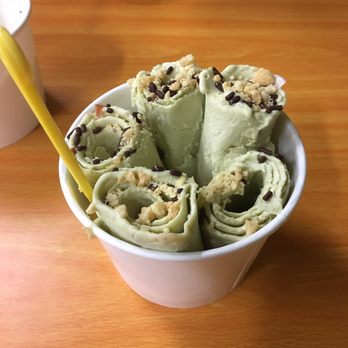 Asia City Smoothies Juice Bar - Thai ice cream roll , green tea matcha with chocolate and peanuts sprinkled on top - Juice Bars & Smoothies Near Me - Poughkeepsie, New York