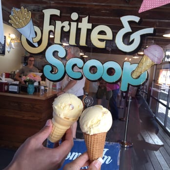 Frite & Scoop - Almond cookie butter and Classic custard - Ice Cream & Frozen Yogurt Near Me - Astoria, Oregon