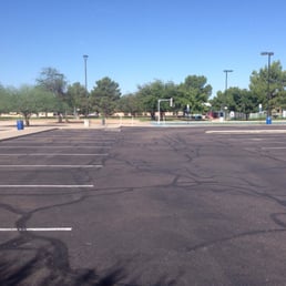 Parking and park view near tennis courts