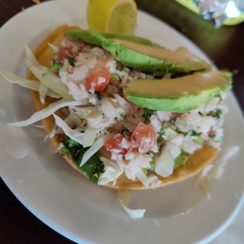 Taqueria Don Julios - Ceviche tostada was bland and had an unusual texture about it. Score: 2 out of 10 - Mexican Near Me - Ruskin, Florida