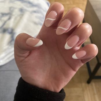Unique Nail & Spa - French manicure with design - Nail Salons Near Me - Great Neck, New York Unique Nail & Spa - French manicure with design - Nail Salons Near Me - Great Neck, New York