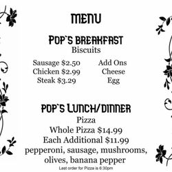 Delta General Store - Menu