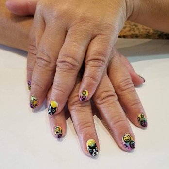 Cute Cute Nails  - Incredible details on this hand painted custom designs. This whimsical rescue dogs - Nail Salons Near Me - Sacramento, California