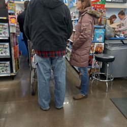 Can you see the cards? me neither! I guess I have to just be rude and push myself past people and stand right on top of their feet to shop.