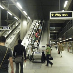 Canary Wharf Station - Escalator from Jubilee Line to street