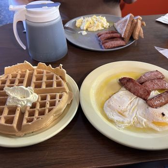 Mr Waffle - Waffle with Conecuh and 2 eggs + Breakfast Special - Waffles Near Me - Selma, Alabama Mr Waffle - Waffle with Conecuh and 2 eggs + Breakfast Special - Waffles Near Me - Selma, Alabama