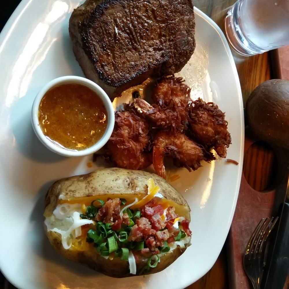 Outback Steakhouse - Surf and turf with coconut shrimp!! delicious! - Steakhouses Near Me - Visalia, California