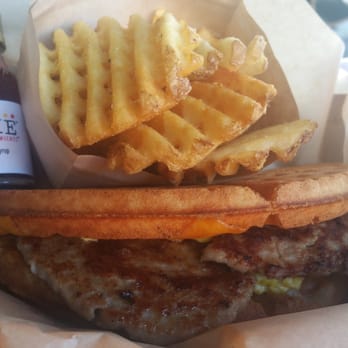 Bruxie - Country sausage and eggs with syrup on the side (it's worth the $1) - Sandwiches Near Me - Orange, California