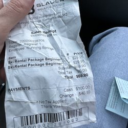 Blauer Ski & Board - Receipt