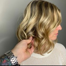 The Keep Salon - Ultra-bold blonde balayage by the Keep (salon) owner and L'Oreal Professional artist Sebastian Langman-Kirtley .