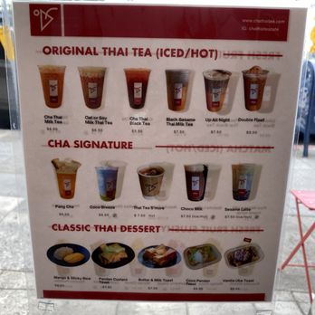Cha Thai Tea - Menu - Bubble Tea Near Me - Berkeley, California