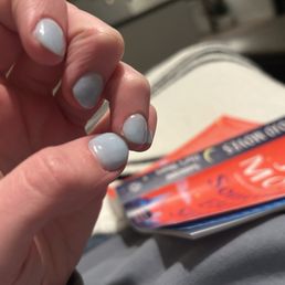 60 dollars for a manicure and gel paint. No conversation, no lotion or massage. This is an hour after the appointment.