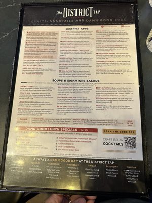 Menu photo 1 The District Tap Indianapolis, IN