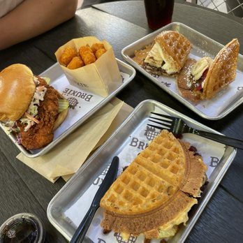 Bruxie - HONEY HOT CHICKEN SANDWICH SPICED TOTS NUTELLA & BANANA or STRAWBERRIES BACON, EGG & CHEDDAR - Chicken Shop Near Me - Davis, California Bruxie - HONEY HOT CHICKEN SANDWICH SPICED TOTS NUTELLA & BANANA or STRAWBERRIES BACON, EGG & CHEDDAR - Chicken Shop Near Me - Davis, California