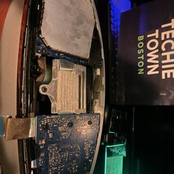 Techie Town - On the bench at Techie Town Boston--Bose repair in progress.