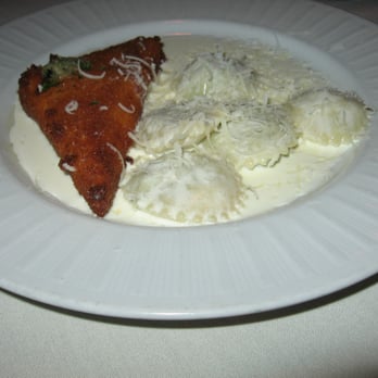 Piero's Italian Cuisine - Fried mozzarella and agnolotti first course. - Italian Near Me - Las Vegas, Nevada
