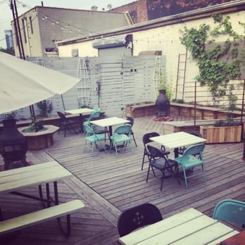 Lavender Lake - Half of the outdoor patio on a Thursday night - Cocktail Bars Near Me - Brooklyn, New York Lavender Lake - Half of the outdoor patio on a Thursday night - Cocktail Bars Near Me - Brooklyn, New York