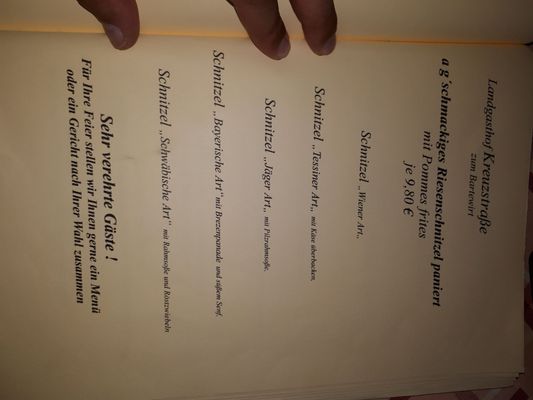 Menu photo 2 Zum Bartewirt Valley, BY