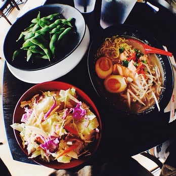 ZENSTREET - Edamame, Side Salad, Drunken Ramen (w/ salmon) - Thai Near Me - Riverside, California ZENSTREET - Edamame, Side Salad, Drunken Ramen (w/ salmon) - Thai Near Me - Riverside, California