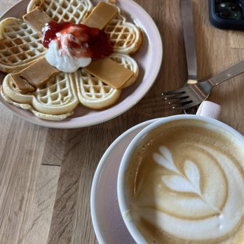 KOS Coffee - Maitland - Salted Cinnamon Latte and Waffle - Coffee & Tea Near Me - Maitland, Florida KOS Coffee - Maitland - Salted Cinnamon Latte and Waffle - Coffee & Tea Near Me - Maitland, Florida
