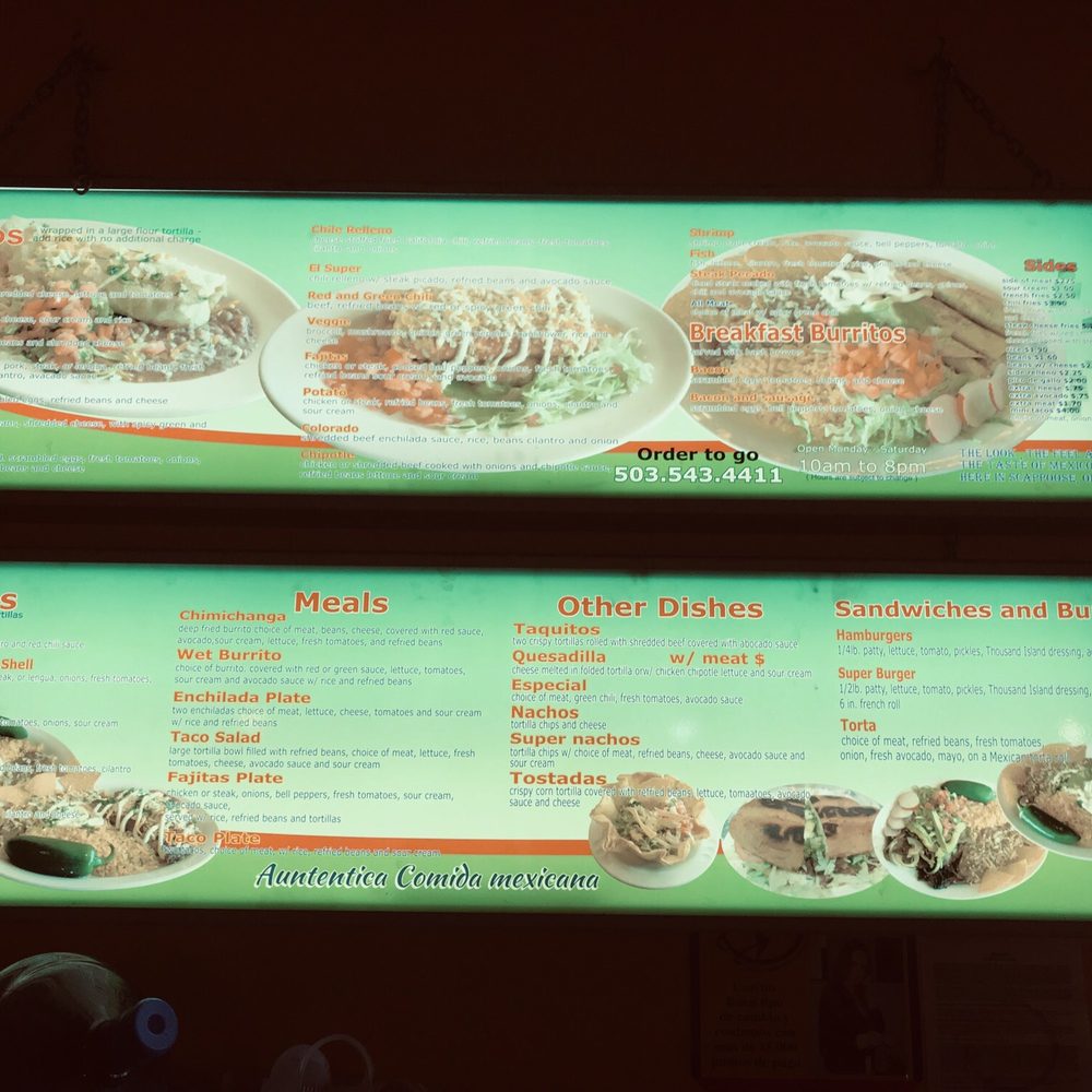 Burrito Express - Menu - Mexican Near Me - Scappoose, Oregon