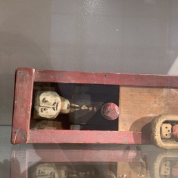 wooden sculpture in museum