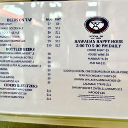 Happy hour menu Happy hour menu