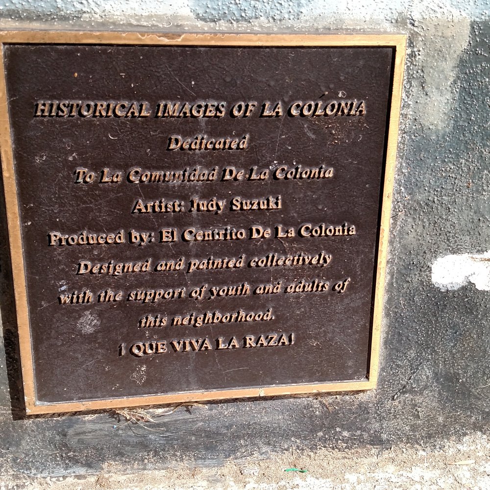 Colonia Park - Plaque on mural painting - Parks Near Me - Oxnard, California