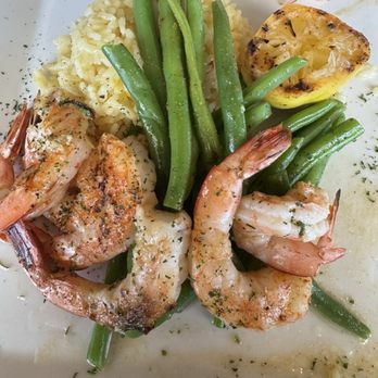 BLVD Seafood - Grilled shrimp with green beans & rice - New American Near Me - Galveston, Texas BLVD Seafood - Grilled shrimp with green beans & rice - New American Near Me - Galveston, Texas