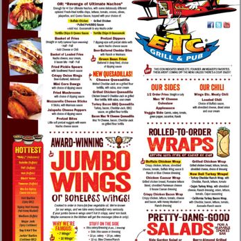 Wings Etc - Menu (front) - Chicken Wings Near Me - Madisonville, Kentucky