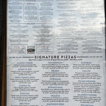 MacKenzie River Pizza Co. - 09.2022 menu - Pizza Near Me - Whitefish, Montana