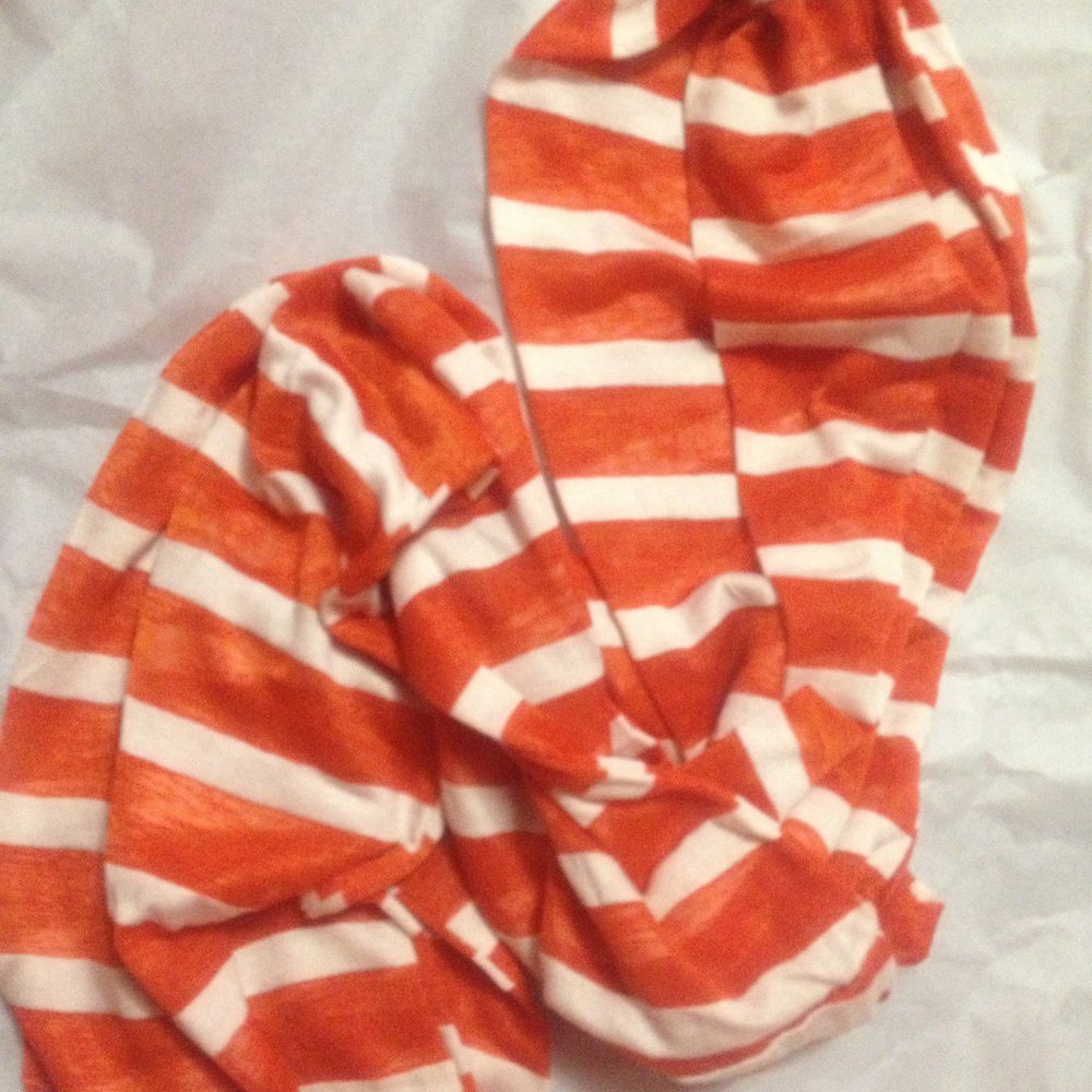 Burnt Orange and White Infinity Scarf