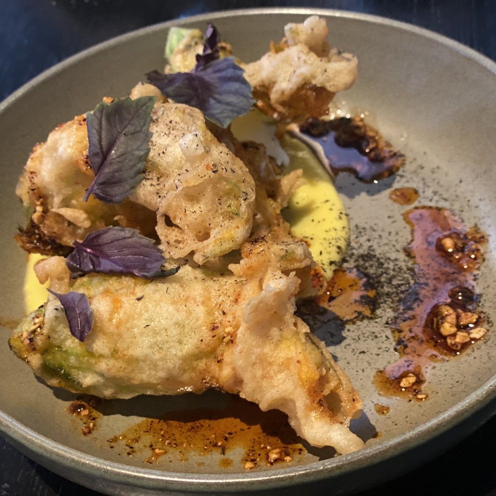 Villon - Squash blossoms - New American Near Me - San Francisco, California Villon - Squash blossoms - New American Near Me - San Francisco, California