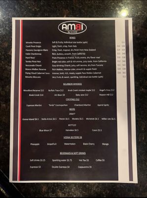Menu photo 1 AMBI Bar and Grill Willow Springs, IL