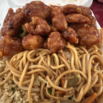 China A Go Go - Half and half Orange Chicken Chicken Dish Lunch Special - Chinese Near Me - Las Vegas, Nevada