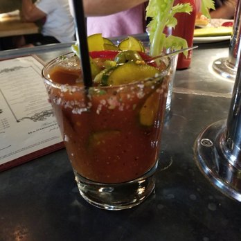 Au Cheval - Bloody Mary (after a few sips and bites of garnish) - Bars Near Me - Chicago, Illinois Au Cheval - Bloody Mary (after a few sips and bites of garnish) - Bars Near Me - Chicago, Illinois
