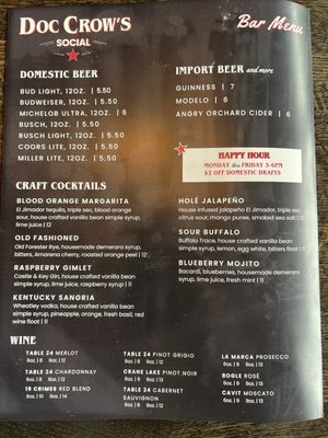 Menu photo 1 Doc Crow's Social O'Fallon, MO Menu photo 1 Doc Crow's Social O'Fallon, MO