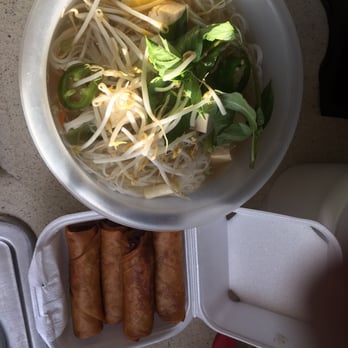 Pho Lee - Veggie pho and egg rolls. - Vietnamese Near Me - Escondido, California