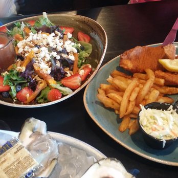 Federal House - Summer salad, perfect for summer afternoon. Fish and chip to go with the beer. - American Near Me - Annapolis, Maryland Federal House - Summer salad, perfect for summer afternoon. Fish and chip to go with the beer. - American Near Me - Annapolis, Maryland